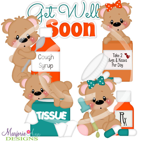 Benny & Belinda Get Well Soon SVG Cutting Files + Clipart - Click Image to Close